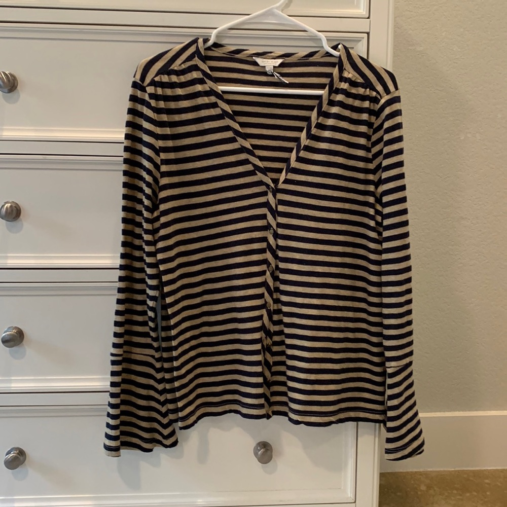 Lucky Brand striped long sleeve v-neck shirt